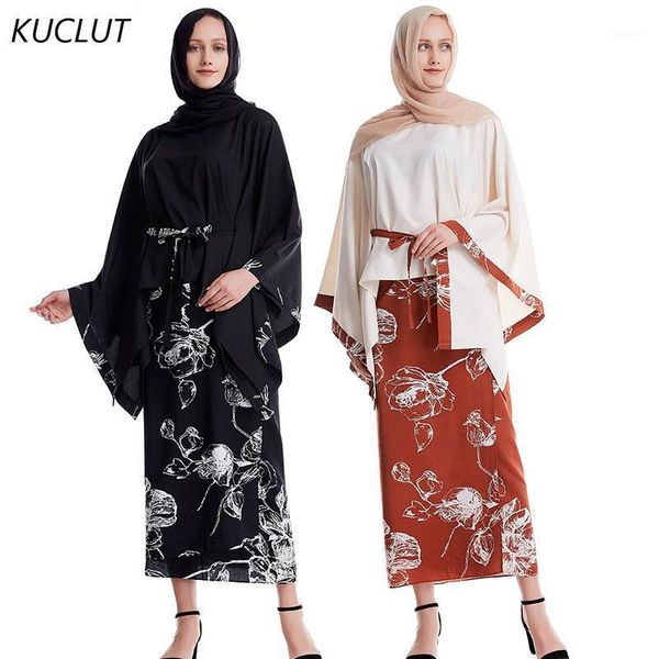 

kuclut dubai abaya turkish muslim fashion wrap skirt islamic clothing abayas set for muslim ensemble de mode 2-piece set1, Red