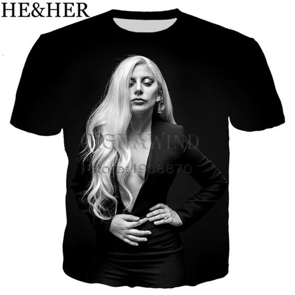 

new popular star lady gaga cool style 3d print shirts oversized funny hentai men clothing