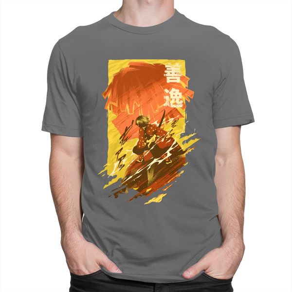 

sport ukiyo demon slayer t shirt for men pre-shrunk cotton t-shirt short sleeved kimetsu no yaiba kamado nezuko zenitsu tee merch