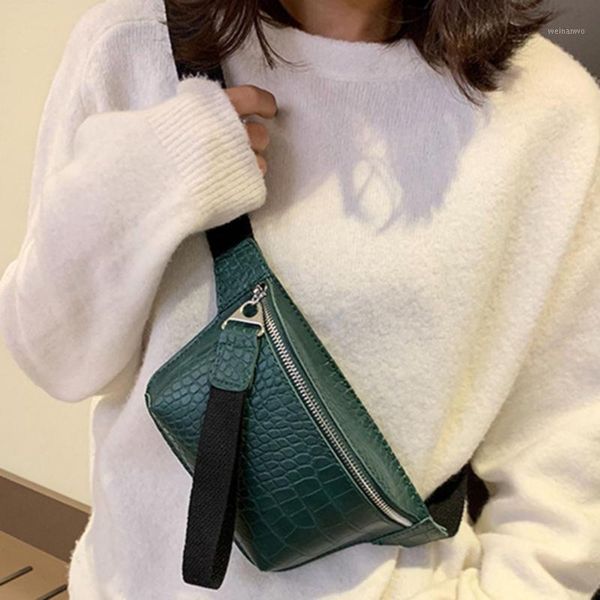 

women shoulder bag pu leather lattice zipper chest bag adjustable clutch fashion female waist
