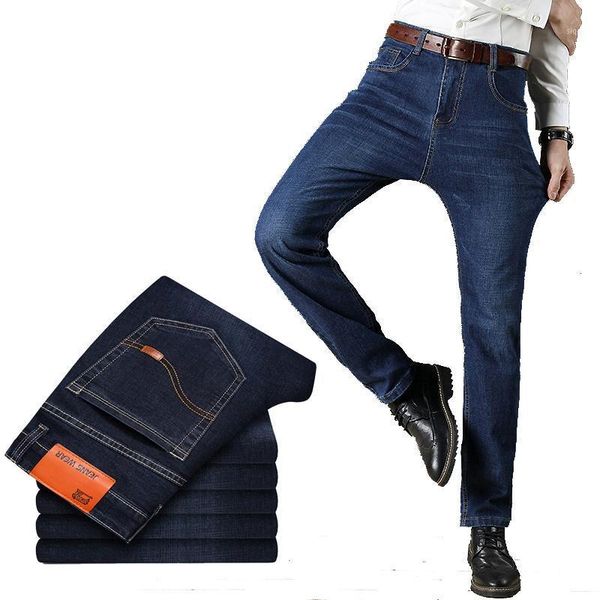 

2021 cholyl spring autumn jeans men stretch denim slim jean man classic blue business mens jeans brand