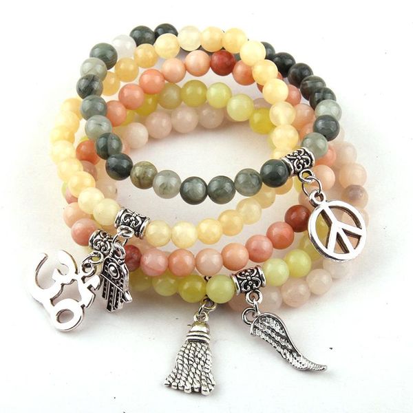 

beautiful fashion 6mm mix color stone beads charm bracelets 10pc/lot, Black