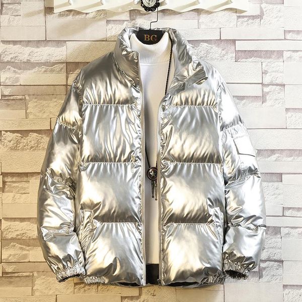 

men's down & parkas winter coats men 2021 warm thick jackets casual solid hip hop streetwear overcoats mens clothing, Black