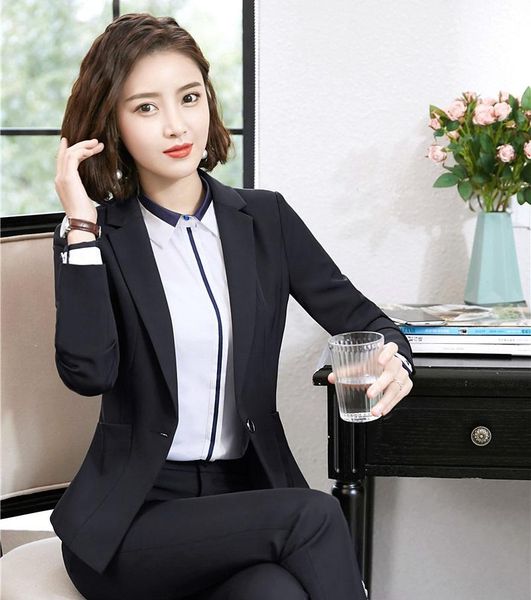 

spring fall formal women blazers and jackets black office ladies work wear clothes style, White;black