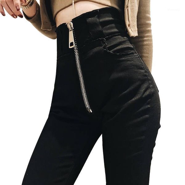 

fashion super high waist jeans woman long denim pants women black stretch jeans vaqueros mujer women pencil skinny c55471, Blue