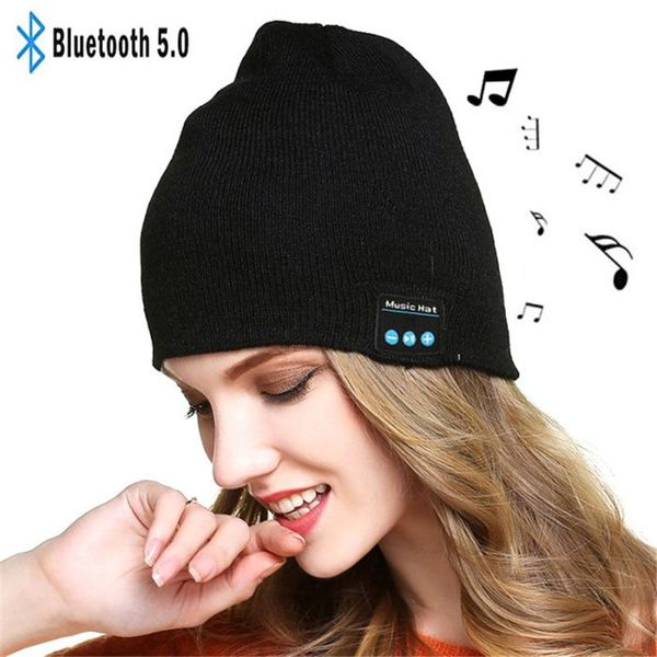

2021 smart music hat bluetooth 5.0 fashion women warm wireless headphone winter cap beanie headphone