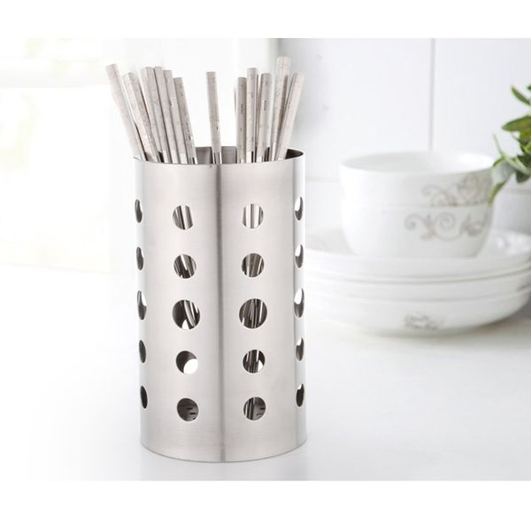 

kitchen stainless steel hollow bottom spoon fork chopsticks holder box