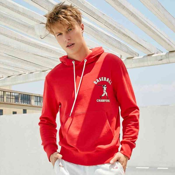 

spring men's long sleeved hooded sweater couple fashion sports, Black