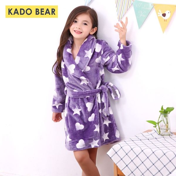 Baby Mädchen Flanell Bademantel Warme Nachtwäsche Kleinkind Junge Winter Pyjamas Kinder Pijamas Bademäntel Kinder Korallen Fleece Weiche Pyjamas 210203