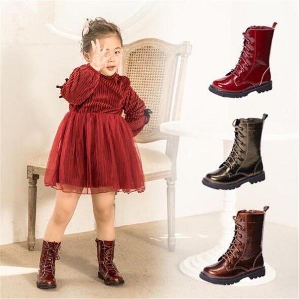 

new baby boots children winter short plush high boots girls shoes princess patent leather snow boots kids 03 sqcnji pingtoy, Black
