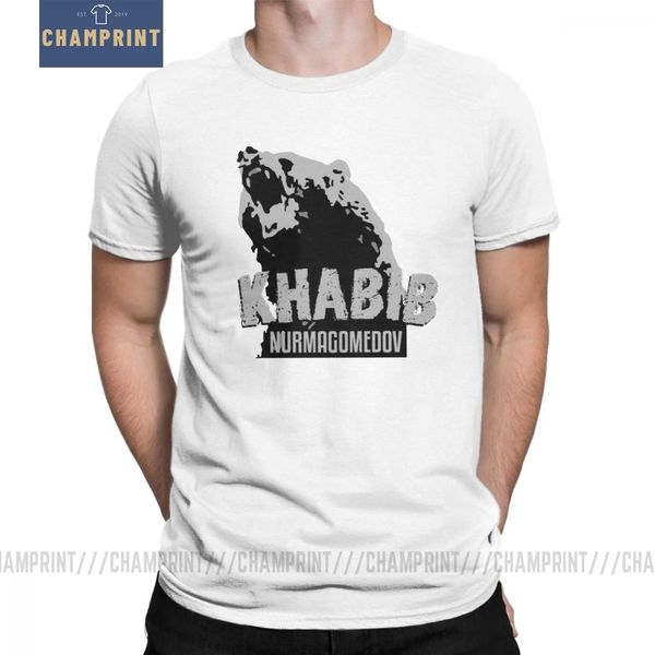 

sport men t shirts bear khabib nurmagomedov vintage short sleeve mma dagestan russia tees round neck cotton plus size t-shirt
