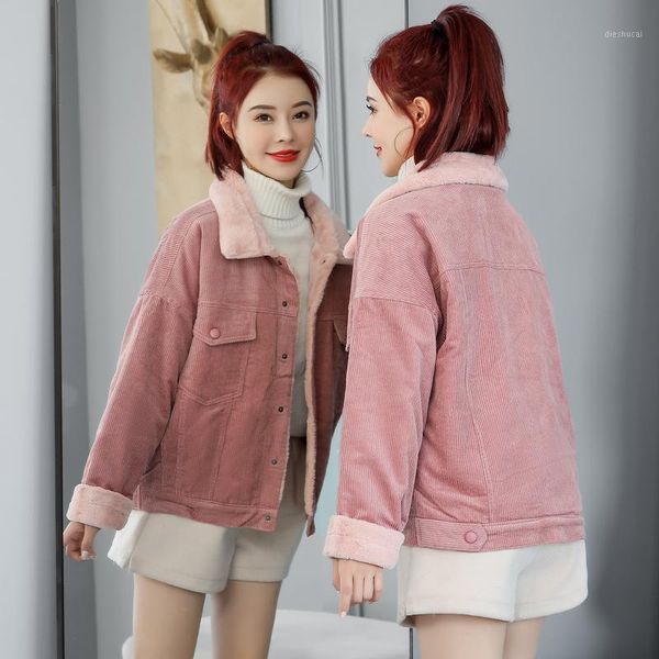 

faux fur coat winter jacket women 2021 new single breasted faux lamb fur jacket warm thick fashion loose plush ladies coat1, Black