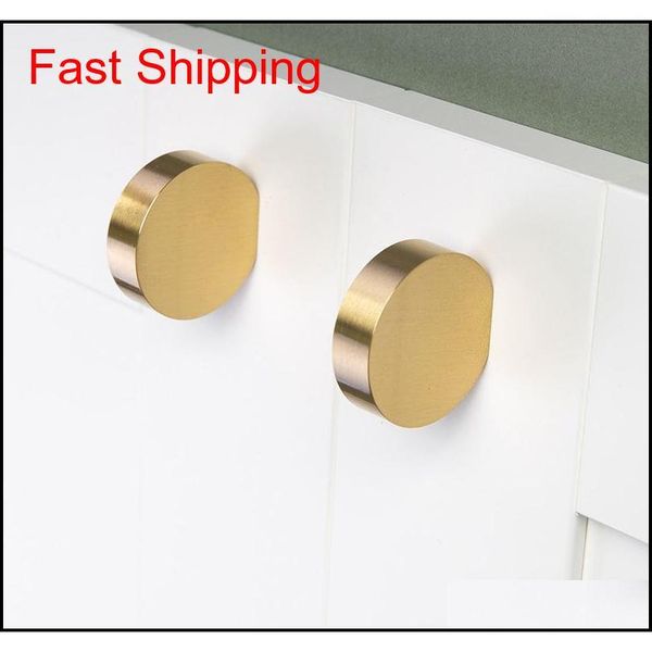

cake shape brushed solid brass round cabinet knob furniture dresser kitchen cupboard drawer knob pull handle qylrnj yh_pack