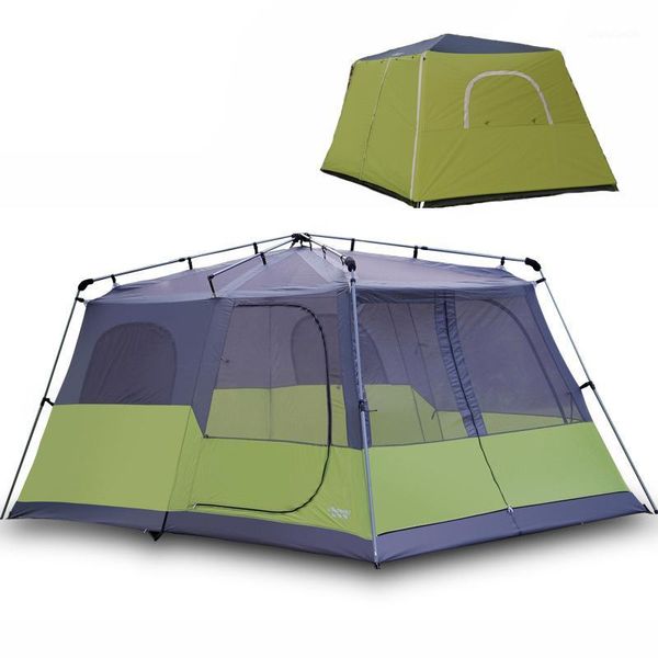 

tents and shelters outdoor camping automatic tent 4-8 people double-layer rainproof beach one bedroom living room ultra-large tent1