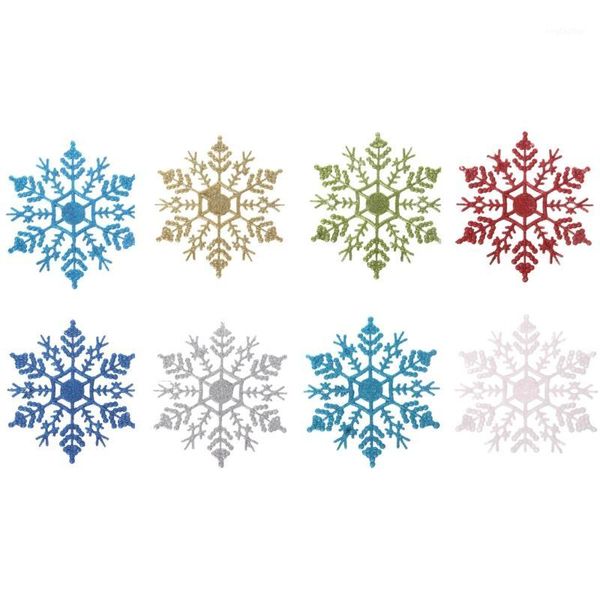 

12pcs glitter snowflake christmas ornament xmas tree hanging decoration festival1