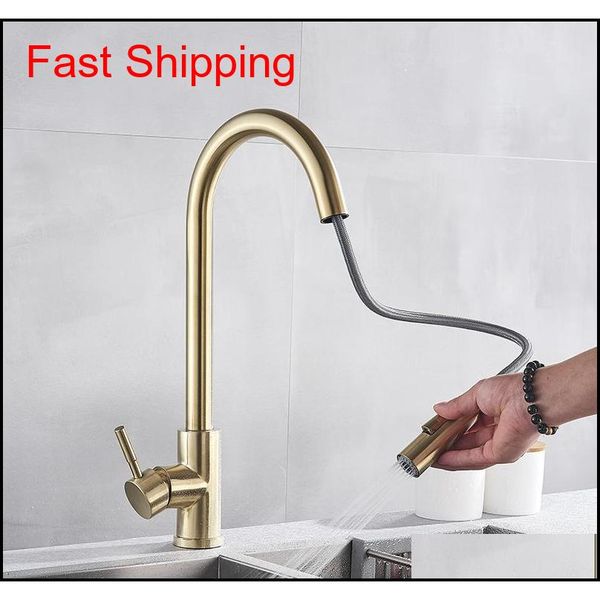 

brushed gold kitchen faucet and cold water mixer faucet for kitchen pull out mixer crane 2 function qylpzx bdesports
