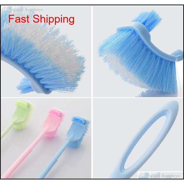

wholesale-plastic long handle bathroom toilet bowl scrub double side qyllxm bdenet