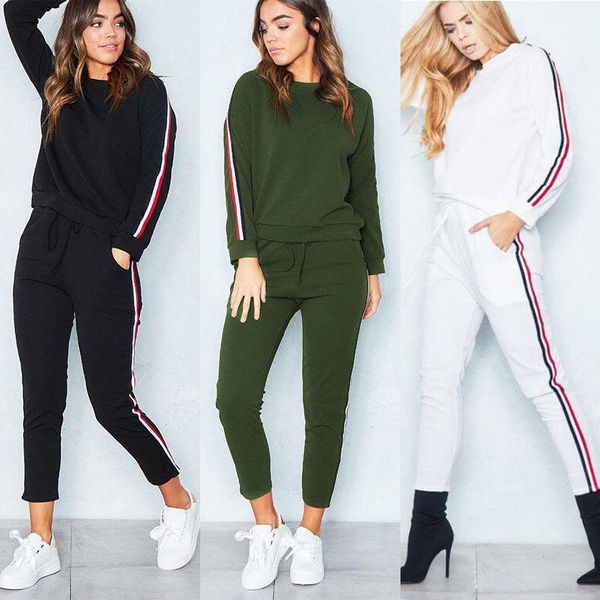 

hirigin 2021 fashion women clothes set sweatshirts 2pcs clothing set long sleeve tracksuit casual suits1, White