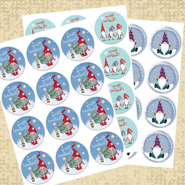 

3.5cm/4.5cm cute funny gnome christmas stickers merry xmas new year gift decoration sticker greetings seal label