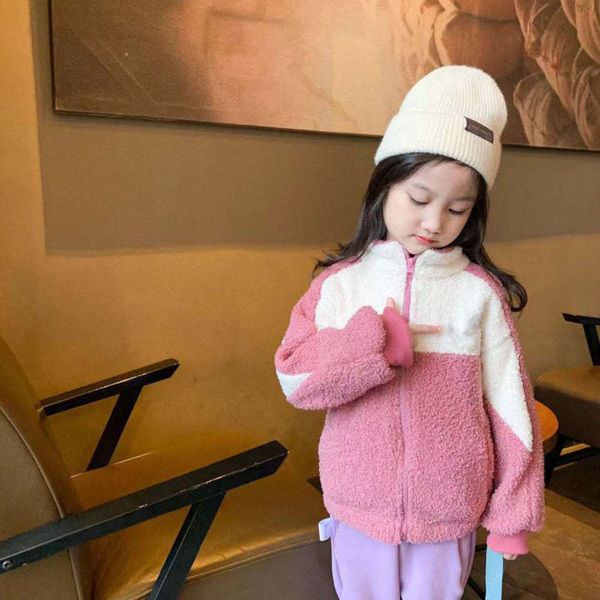 

cartoon 2012 stand sports collar korean long sve winter solid color zipper shirt children's cashmere et 12203501, Black