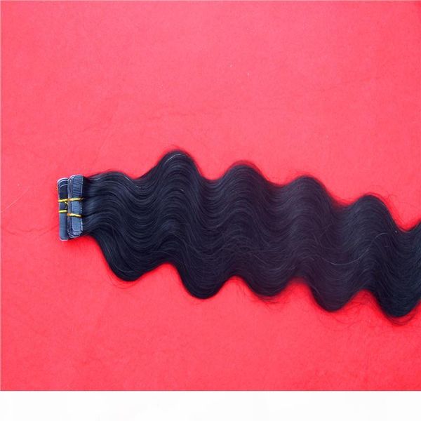 

tape human hair extensions skin weft real remy brown s2g stand 40pcs pack tape in straight hair, Black