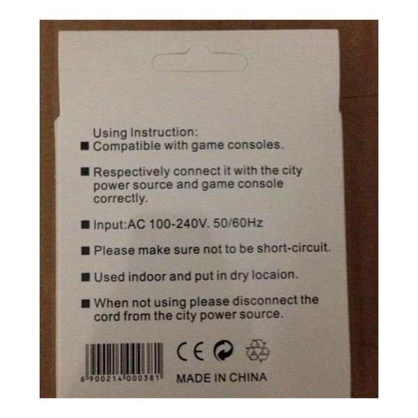 

ac home wall power supply charger adapter cable with retail box for nint jlloxx net_store