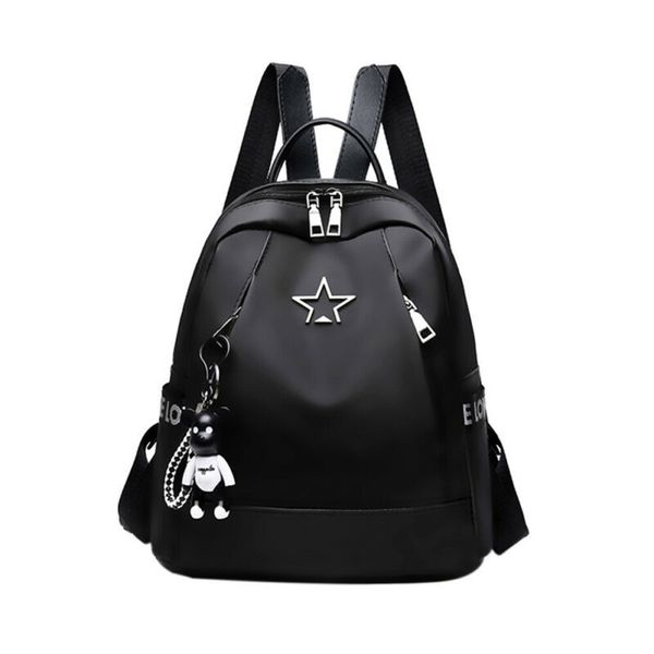 

high capacity backpack women oxford travel shoulder bag soft rucksack ladies oxford back pack black anti-thief pendant bagpack c1023
