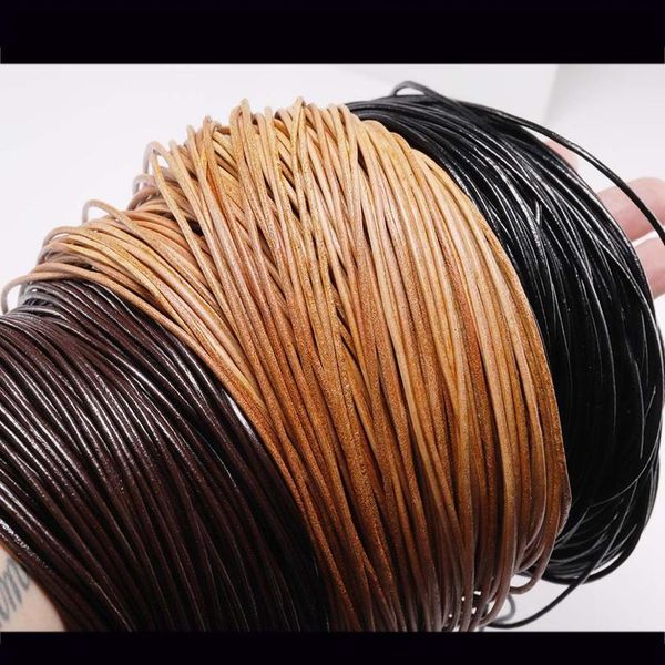 

2-5m/lot 3 color genuine cow leather round thong cord leather cord string rope for diy necklace bracelet diy jewelr wmtonp, White;red
