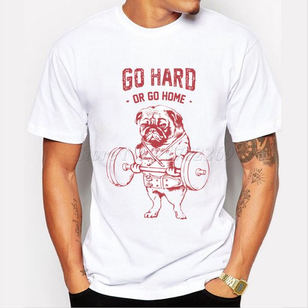 

fashion pug squat exercise hard design mne's creative printed short sleeve male funny hipster casual sweatshirt hoodie t shirt