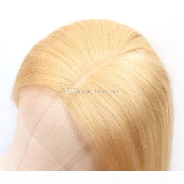 

# 613 blonde lace волоса передних парики прямого 13x4 фронт шнурок человеческих волосы парики pre щипковые 130% плотность необработанного vi, Black;brown
