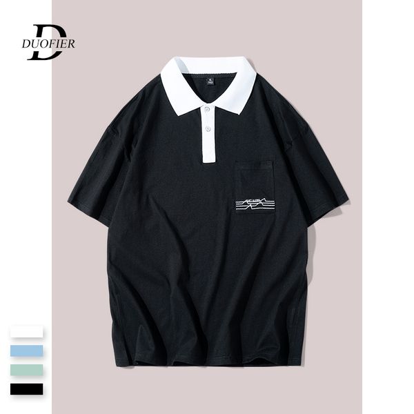 

мужчины поло 2020 лето новых тенденции мужчина повседневная сплошная polos стенд воротник мужчина поло с коротким рукавом дышащих одежд, White;black