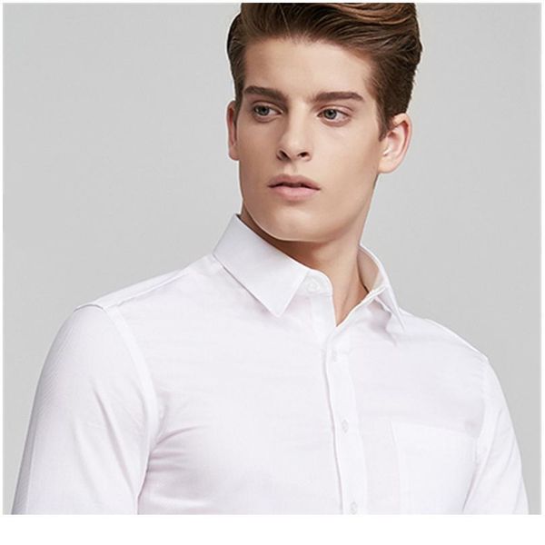 

mrmt 2020 brand new men's long sleeve shirt shirt large size shirt men's pure color casual busines qylxqk, White;black
