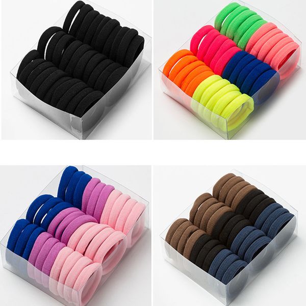 

30pcs/set women girls colorful nylon elastic ponytail holder rubber bands scrunchie headband hair accessories