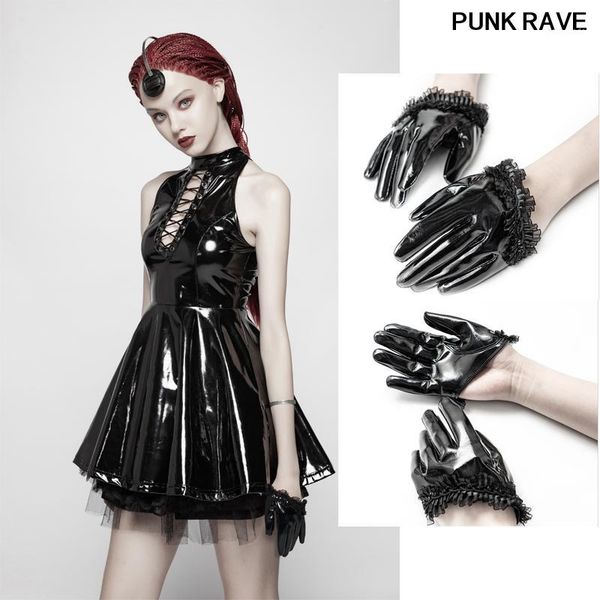 

five fingers gloves gothic gorgeous lacquered short fashion classic lace women party club half punk rave ws-384ssf1, Blue;gray