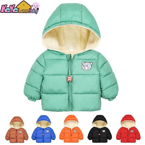 

autumn winter children 's warm jacket for girls christmas coat baby boys jacket lamb cashmere kids hooded outerwear casual coat, Blue;gray