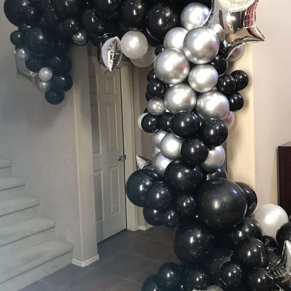 

5 10 18 36 inch giant black latex balloons birthday party decor kids air helium inflatable balloon wedding valentine's day balls wmtvlv