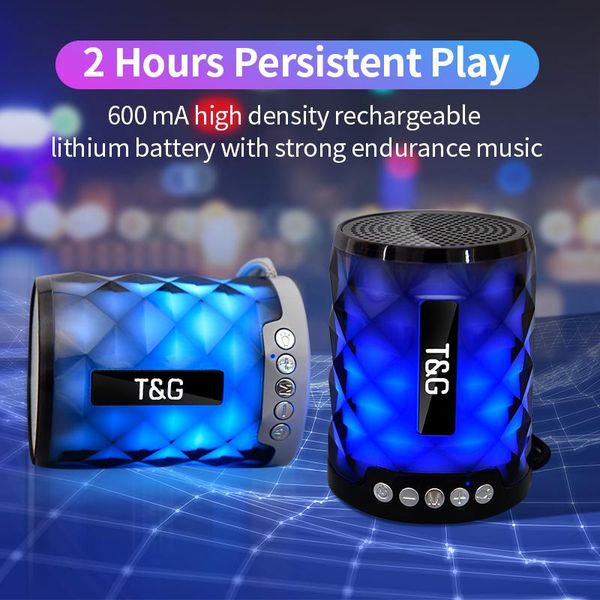 

2020 colorful led bluetooth speaker portable outdoor bass loudspeaker wireless mini column support tf card fm stereo hi-fi boxes