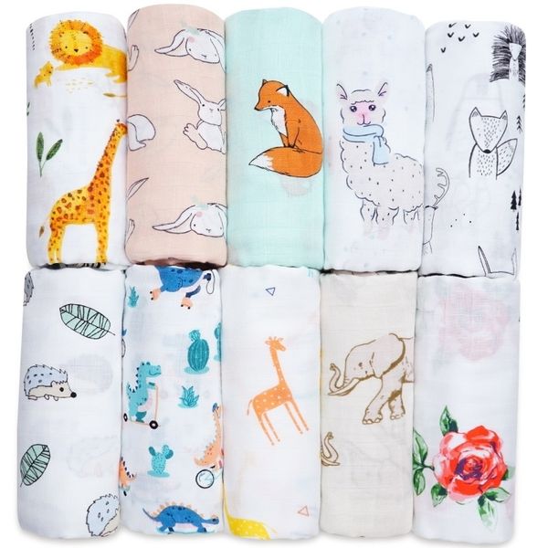 

newborn receiving blanket soft bamboo cotton swaddle wrap multiuse baby bath towel muslin diaper gift to baby boy baby girl y201009