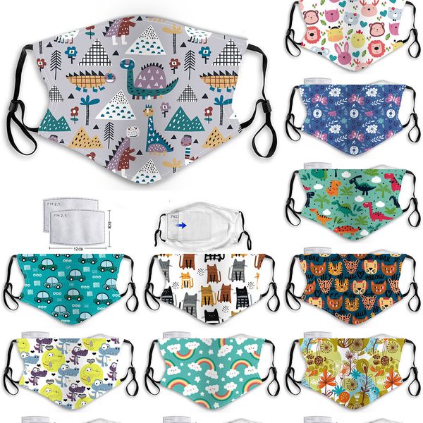 

20pcs designer kids face children's cartoon butterfly dinosaur masks pm2.5 dust-proof and smog earhook washable baby mask 10 ntrey