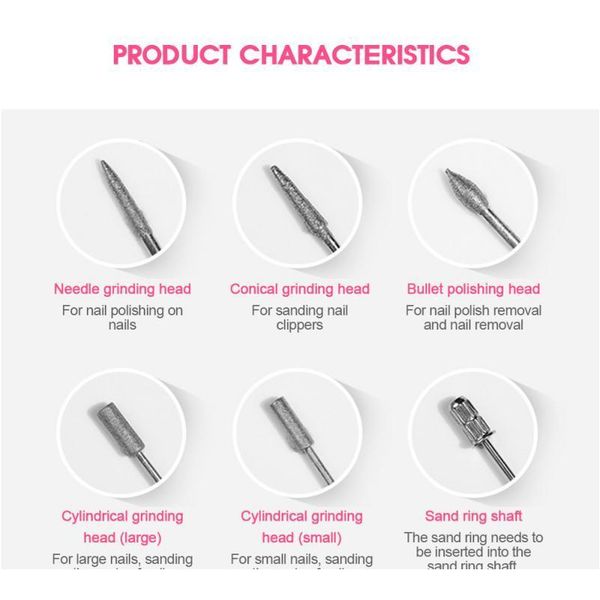 

professional electric nail drill machine polish grinding kit manicure machine pedicure nail file nail art tools k qyldgx