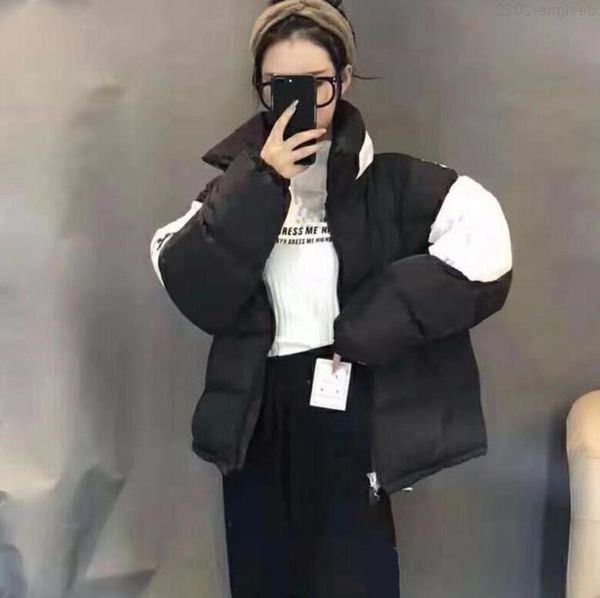 

fashion winter warm women's down jacket designer high-end c-letter printing applique stand collar thickened for warmth and comfort, Black
