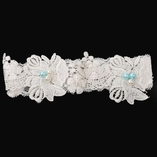

stretchable floral flower lace bridal wedding garter hen night party, Black;white