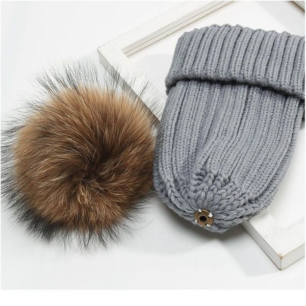 

dankeyisi 2018 winter child hat skullies beanies boys girls fur ball cap real raccoon pom pom hats kids knitted bea jllcja