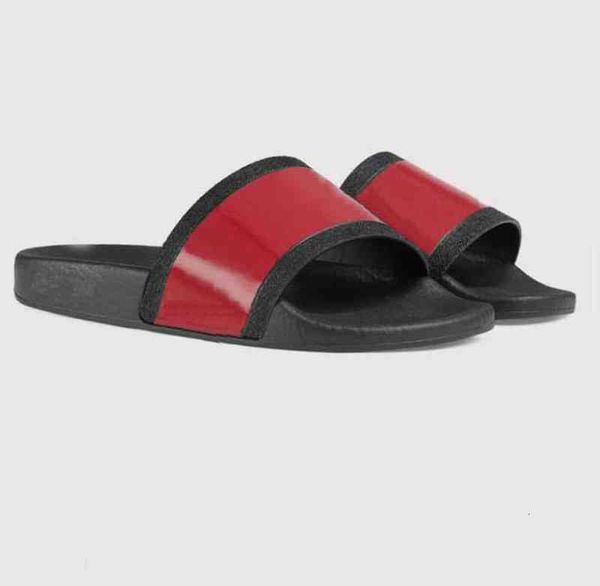 

slippers slide man/woman sandal floral brocade men slipper gear bottoms flip flops women striped beach causal with box eu:35-45 2hk9, Black