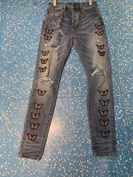 

men's jeans vk01128 fashion 2021 runway european design party style clothing, Blue
