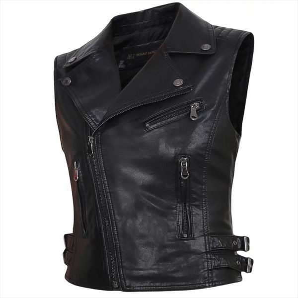 

women faux leather vests ladies novelty motorcycle zippers embossed pu vest slim tactical rivet waistcoat female european drop, Black;white