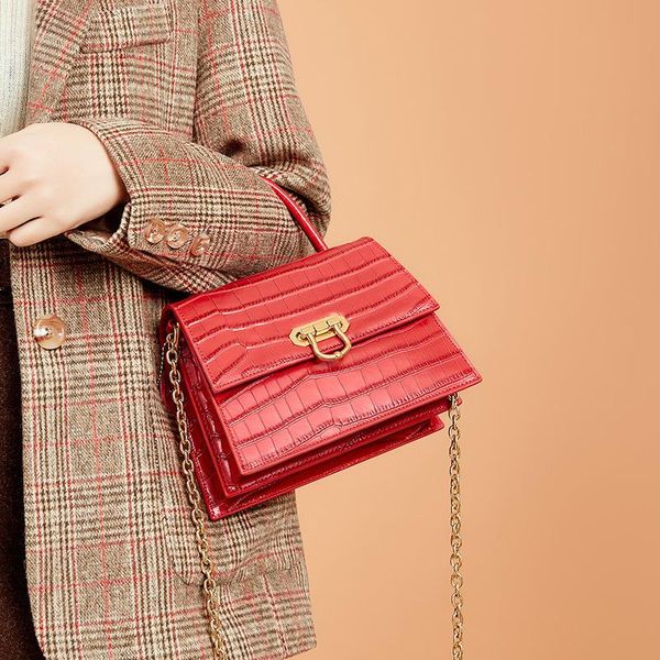 

cross body vintage box genuine leather women crossbody bags lock design ladies flap female shoulder autumn 2021