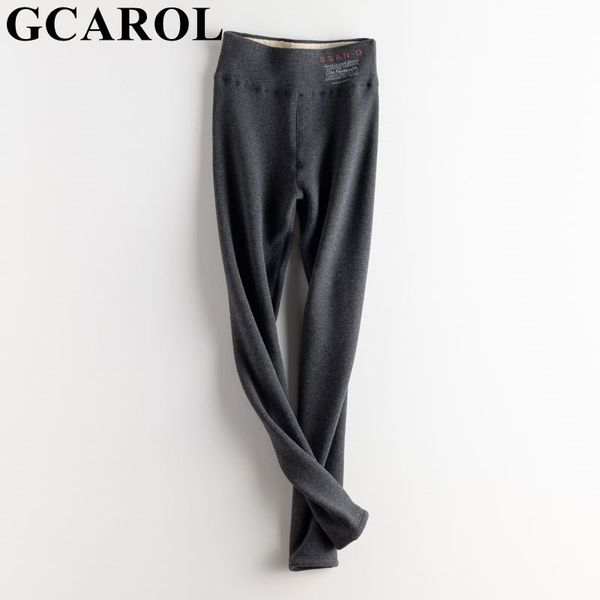 

gcarol women thick fleece legging printed fitness stretch high waist fall winter seamless fitness can be worn below zero legging lj201104, Black