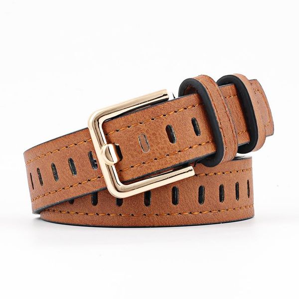 

2020 women belts cow genuine leather pin buckle vintage style luxury female strap original, Black;brown
