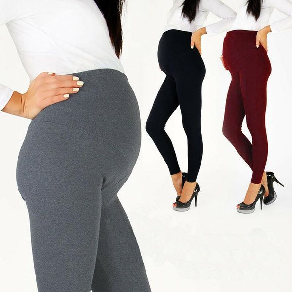 

women's full length maternity leggings ladies black cotton blend leggings high waist nursing wear pregnancy warm pants